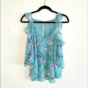 Floral Cold Shoulder Blouse